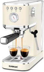 CHULUX Slim Espresso Machine with Italian Pump and Pressure Gauge